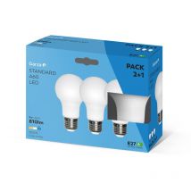 Bombilla led estándar 9W, casquillo E27 240o 810 lumenes, Luz fría Pack 2+1