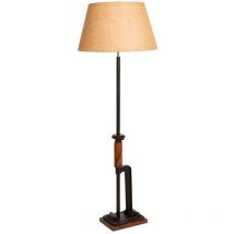 Lámpara de pie de madera y metal 47x47x140