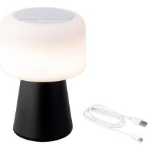 Lumineo - Lámpara led con altavoz bluetooth recargable para exterior y interior color negro 22,5 cm