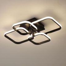 Goeco - led Deckenleuchte Schwarz, Modern Deckenlampe 42W, Neutrales Licht 4000K 3780lm, Quadrat Deckenbeleuchtung für Wohnzimmer, Schlafzimmer