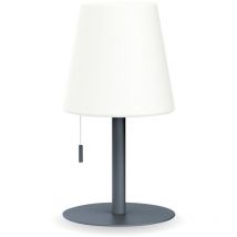 Xanlite - lampara sobremesa cono gris acero 400L recargable ac