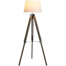 Fijalo - Lampara Pie Madera Algodon 40X40X150 Tripode