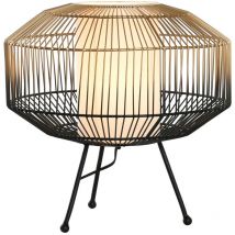 Fijalo - Lampara Sobremesa Hierro Algodon 39X39X38 Negro LA206221