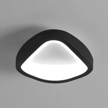 Wottes - Lampara Techo Moderno Plafon led Techo 12W Luz Pláfon Interior Negro Para Baño Dormitorio Sala Cocina - Luz Blanca Fría