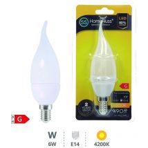 Bombilla led vela soplo viento 6W E14 4200K - 12u caja exp