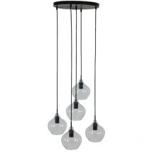 Light & Living - lámpara colgante - Rakel - negro - vidrio -