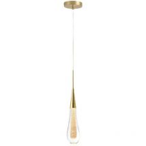 Zolginah - Lámparas de araña led, lámparas de araña creativas de cristal con forma de gota de agua, modernas lámparas de techo led de cristal dorado