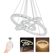 Hengmei - Lámparas de colgar 96W Lámparas de araña Cristal Lámpara de Techo Lámpara Colgante led, Regulable