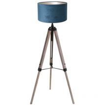 Mexlite - lámpara de pie - Triek - negro - madera velours tejido