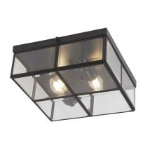 2 Light Semi Flush Matt Black, E14 - Searchlight