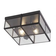 Searchlight 2 Light Semi Flush Matt Black, E14