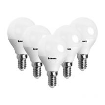 Kormax - lamparas led g45 7w e14 luz calida esferica ecoraee 0,11 inc. pack 5