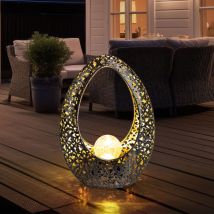 Lámparas solares orientales para decoración de jardines exteriores, decoración de balcones exteriores, punzones decorativos, bola de cristal, bronce