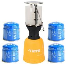 Vito Garden - Lampe à gaz + 4 cartouches gaz 190gr Perçables Butane vito
