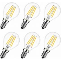 Lampe à led E14 6W (remplace 60W),2700K Blanc Chaud, MiNi Globale à filament, Ultra lumineux 806 lm, Style de filament de lampe rustique clair, Non