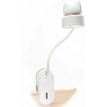 Rosemary - lampe a pince flexible avec Veilleuse /Avec batterie rechargeable par USB/Liseuse led & Lampe de lecture - Blanc