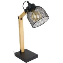 The Home Deco Light - Lampe de bureau style industriel métal et bois Noir