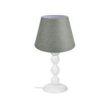 Lampe à poser base blanche et abat-jour en tissu vert - LAGUNAH272638