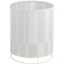 Lampe a poser blanche Lanterne 25 cm Abat jour tissu coton blanc chevet salon