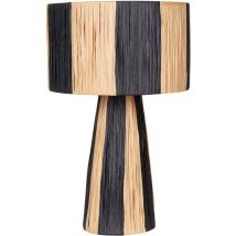 Lampe à poser Boho Raphia Noir et Beige Welmel