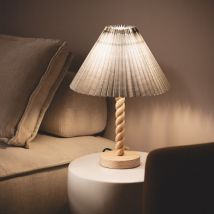 Lampe à Poser Bois Moorea Blanc