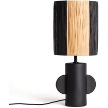 Lampe à Poser Céramique et Raphia Tyler Noir