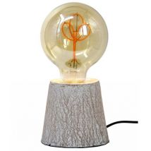 Sampa - Lampe À Poser Design Kibo Papier Effet Marbré Beige Et Ampoule Led