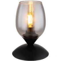 Lampe à poser lampe de chevet lampe de table verre fumé tactile lampe de chambre h 18cm