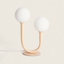 Lampe à Poser Métal et Verre Zeina Beige - Beige