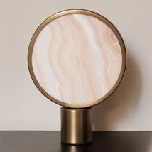 Chehoma - Lampe à poser Micro onyx fer doré 42x30x10cm