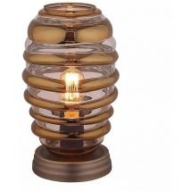 Meubletmoi - Lampe à poser ovale en verre transparent style vintage - nelson