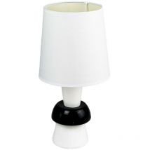 Lampe a poser pied ceramique noir blanc Luminaire chevet chambre bureau