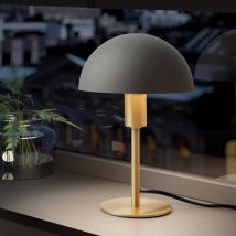 Millumine - Lampe a Poser Poma Metal En Laiton Mat Et Abat-jour Crème