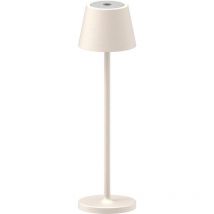 Majestic - Lampe à Poser Rechargeable Gaia, Métal, Beige, 7,5x7,5x27 cm