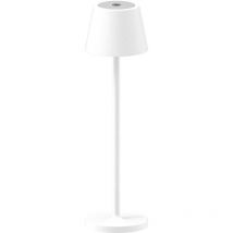 Majestic - Lampe à Poser Rechargeable Gaia, Métal, Blanc, 7,5x7,5x27 cm
