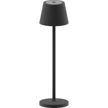 Lampe à Poser Rechargeable Gaia, Métal, Noir, 7,5x7,5x27 cm