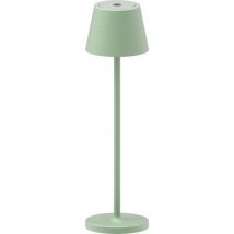 Majestic - Lampe à Poser Rechargeable Gaia, Métal, Vert, 7,5x7,5x27 cm