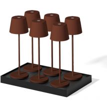 Lumisky - 6 lampes led avec plateau de chargement kelly Marron Metal H38CM