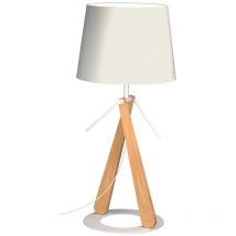 Lampe design, Lampe à poser zazou lt Blanc en Wood, Aluminor