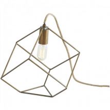 Athezza - Lampe à poser Tara en métal doré et fil jute