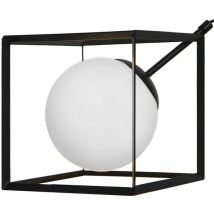Sampa - Lampe à poser Tokyo métal noir verre satiné compatible led