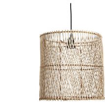 Lampe à suspension cylindrique en rotin
