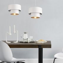 Lux.pro - Suspension Lopar E27 Diamètre 30 cm Blanc Argenté [ ]