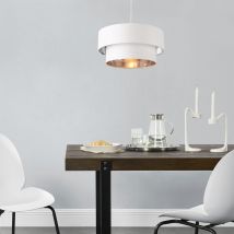 Lux.pro - Suspension Lopar E27 Diamètre 40 cm Blanc Argenté [ ]