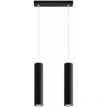 Lampe à suspension lampe à suspension en métal noir lampe suspendue cylindre noir noir moderne, en acier, 2x GU10, LxPxH 30x8x100 cm
