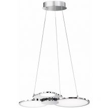 Lampe à suspension led suspension gradateur salon suspension chrome, alu, 1x led 32 watt 2600 lumens blanc chaud, l 58 cm
