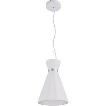 Globo Lighting - Lampe suspension suspension plafonnier suspension suspension lampe cone lampe salle à manger, plâtre métal anneau chromé blanc, 1x