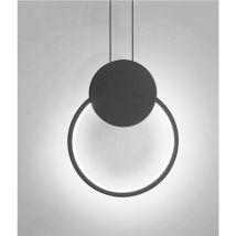 Lampe à Suspension Ronde Créative Lustre Moderne Plafonnier Led (Noire) Luminaire D'Intérieur Blanc Froid, Pour Chambre à Coucher, Café, Bureau