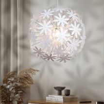 Lampe à suspension suspension lampe de table à manger salon à brancher en forme de fleur, plastique blanc, 1x E27, DxH 60x150 cm