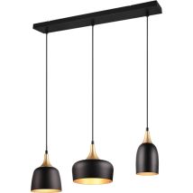 Trio Leuchten - Suspension 3xe14 Noir Mat Et Laiton Reglable - Trio - Chiraz 74004152 74004152